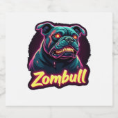 English Bulldog Zombie Dog Halloween Essential T-S Schaumweinetikett (Einzelnes Label)