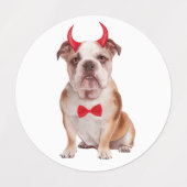 English Bulldog zu Halloween Etiketten (Design 1)