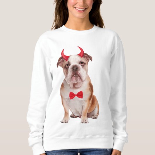 English Bulldog zu Halloween Sweatshirt (Vorderseite)