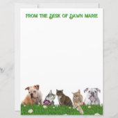 English Bulldogs and Cats Stationery (Rückseite)