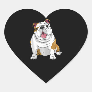 English Bulldogs Awesome Funny Bulldog Pups Dogs Herz-Aufkleber