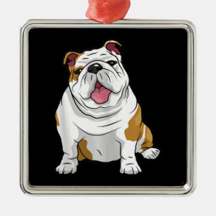 English Bulldogs Awesome Funny Bulldog Pups Dogs Ornament Aus Metall