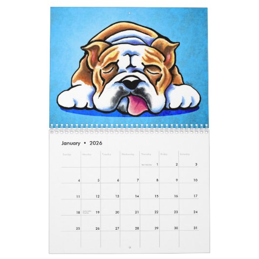 English Bulldogs Off Leash Art™ Vol 1 Kalender (Jan 2026)