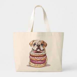 English Bulldogs Sprinkled Donuts Jumbo Stoffbeutel