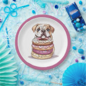 English Bulldogs Sprinkled Donuts Pappteller (Party)