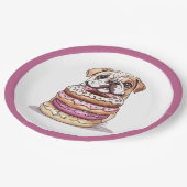 English Bulldogs Sprinkled Donuts Pappteller (Schrägansicht)