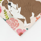 English Bulldogs Vintag Blumenmuster Fleecedecke (Ecke)