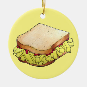 English Chip Shop Butty Sandwich Takeaway UK Food Keramik Ornament