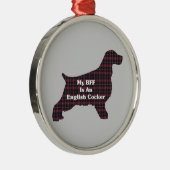 English Cocker BESTE FREUNDIN Silbernes Ornament (Rechts)