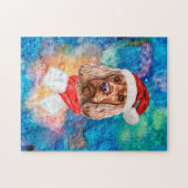 English Cocker Spanel Breed Dog Weihnachten Puzzle (Horizontal)