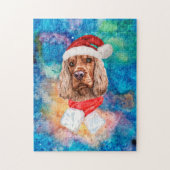 English Cocker Spanel Breed Dog Weihnachten Puzzle (Vertikal)