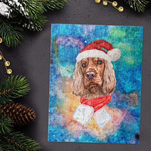 English Cocker Spanel Breed Dog Weihnachten Puzzle