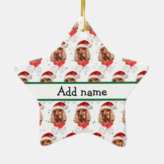 English Cocker Spanel Dog Breed Christmas Keramik Ornament (Hinten)
