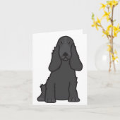 English Cocker Spanel Dog Cartoon Karte (Gelbe Blume)