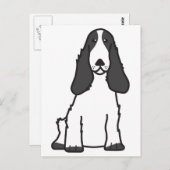 English Cocker Spanel Dog Cartoon Postkarte (Vorne/Hinten)
