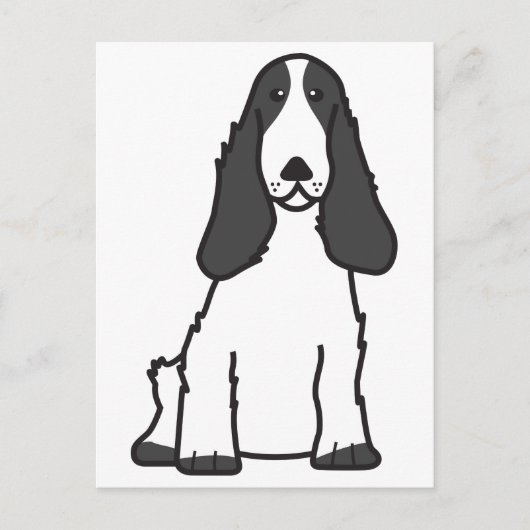 English Cocker Spanel Dog Cartoon Postkarte (Vorderseite)