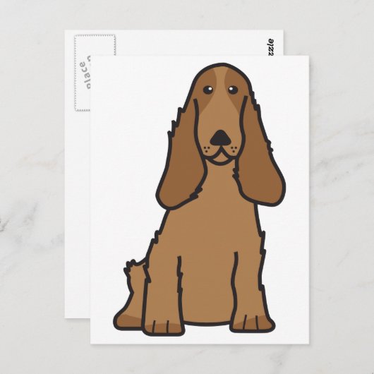English Cocker Spanel Dog Cartoon Postkarte (Vorne/Hinten)