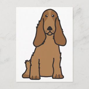 English Cocker Spanel Dog Cartoon Postkarte