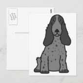 English Cocker Spanel Dog Cartoon Postkarte (Vorne/Hinten)