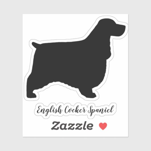 English Cocker Spanel Dog Silhouette Vinyl Aufkleber (Blatt)