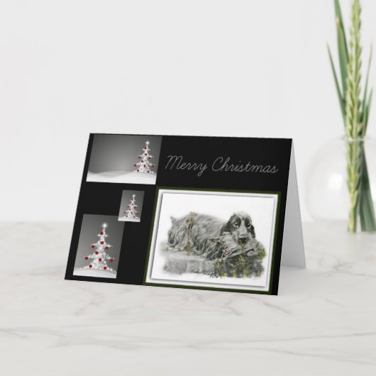 English Cocker Spanel Feiertagskarte (Vorderseite)