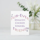 English Cocker Spanel Furever; Cocker Liebe Postkarte (Stehend Vorderseite)