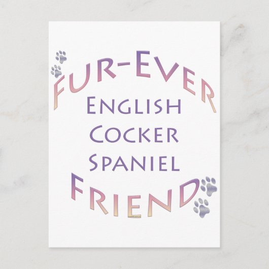 English Cocker Spanel Furever; Cocker Liebe Postkarte (Vorderseite)