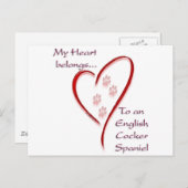 English Cocker Spanel Heart Belongs Postkarte (Vorne/Hinten)