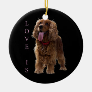 English Cocker Spanel Hund Mama Vater Liebe Pet Pu Keramik Ornament