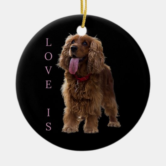 English Cocker Spanel Hund Mama Vater Liebe Pet Pu Keramik Ornament (Vorne)