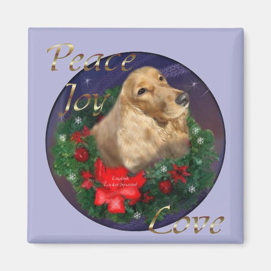 English Cocker Spanel Weihnachtsgeschenke Magnet (Vorne)