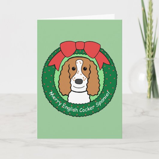 English Cocker Spaniel Christmas Feiertagskarte (Vorderseite)
