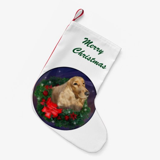 English Cocker Spaniel Christmas Kleiner Weihnachtsstrumpf (Vorderansicht (hängend))