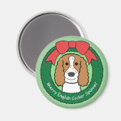 English Cocker Spaniel Christmas Magnet (Vorderseite/Rückseite)
