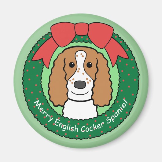 English Cocker Spaniel Christmas Magnet (Vorne)