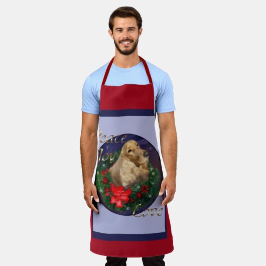 English Cocker Spaniel Christmas Schürze (Getragen)