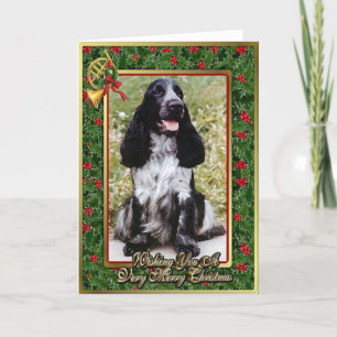 English Cocker Spaniel Dog Blank Christmas Card Feiertagskarte