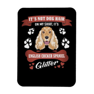 English Cocker Spaniel Dog Hair Glitter Magnet