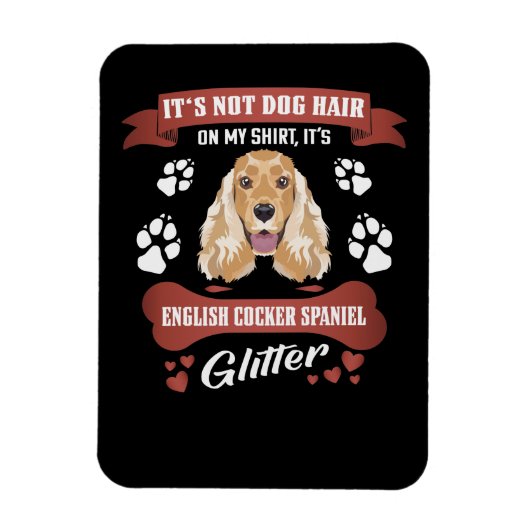 English Cocker Spaniel Dog Hair Glitter Magnet (Vertikal)