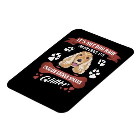 English Cocker Spaniel Dog Hair Glitter Magnet (Linke Seite)