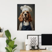 English Cocker Spaniel In Chefs Hat Poster, Pet Poster (Heimbüro)