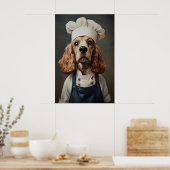 English Cocker Spaniel In Chefs Hat Poster, Pet Poster (Küche)
