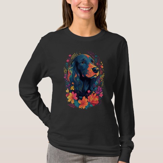 English Cocker Spaniel in the Garden Spring Flower T-Shirt (Vorderseite)