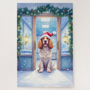 English Cocker Spaniel Krankenstation Santa Hut Puzzle