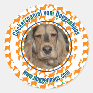 English Cocker Spaniel minimal modern Runder Aufkleber