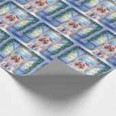 English Cocker Spaniel Nurse Station Santa Hat Geschenkpapier (Ecke)