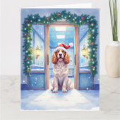 English Cocker Spaniel Nurse Station Santa Hat Karte (Vorderseite)