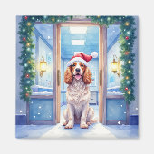 English Cocker Spaniel Nurse Station Santa Hat Magnet (Vorne)