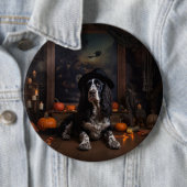 English Cocker Spaniel Pumpkins Halloween Beängsti Button (Beispiel)