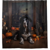 English Cocker Spaniel Pumpkins Halloween Beängsti Duschvorhang (Vorderseite)